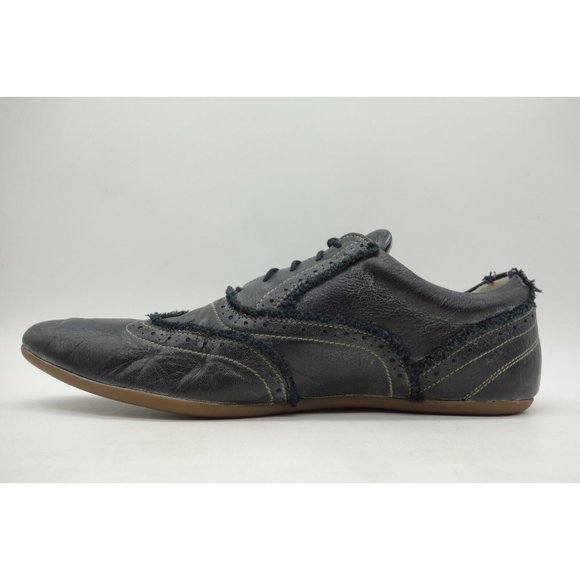 Blackstone Black Leather Distressed Edge Wingtip Oxfords Shoes Men\'s 45 / 11 main image 9